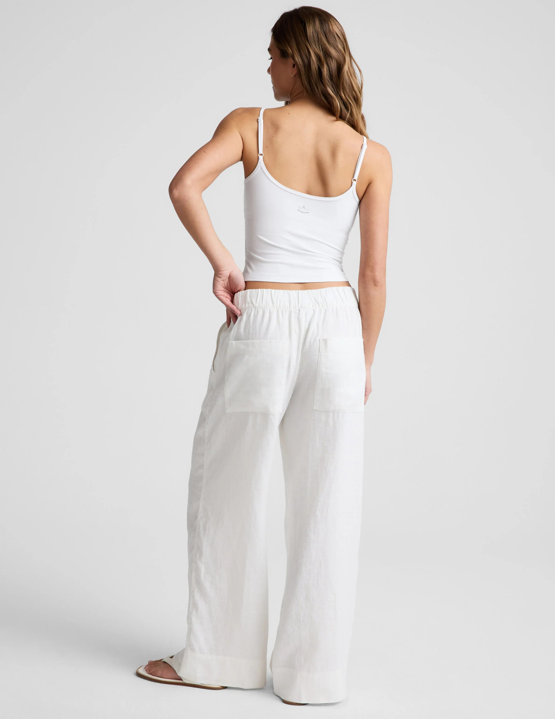 Wide Leg SoftWash Linen Easy Casual Pants - White | Beyond Yoga | Beyond Yoga