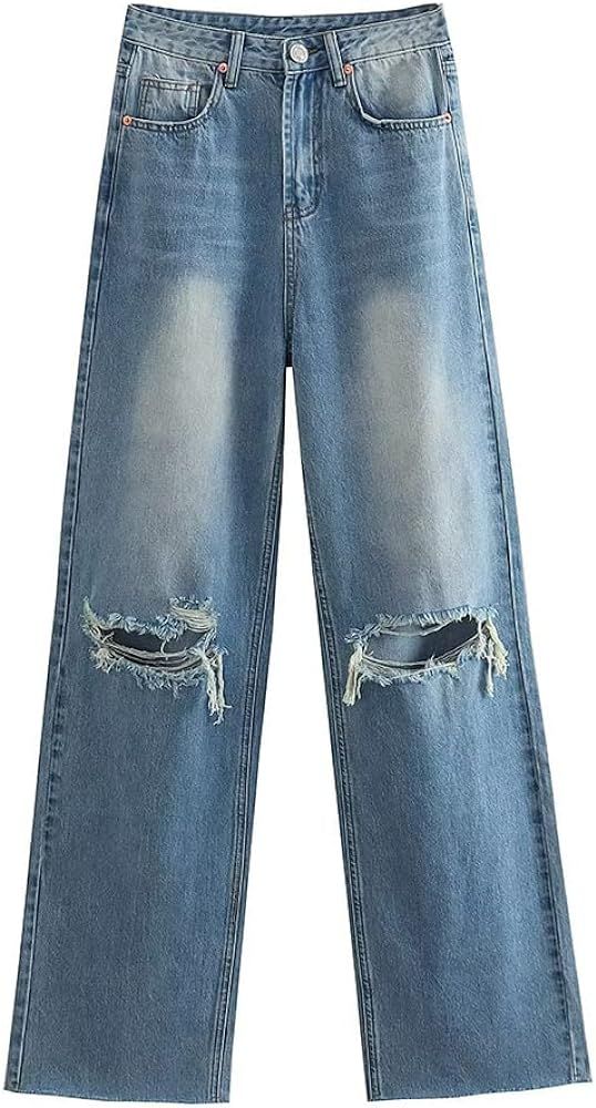 YK8fass Ripped high-Waisted Jeans lj-6788 | Amazon (US)