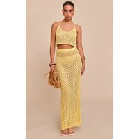 Lemon Crochet Knit Maxi Skirt | PrettyLittleThing UK