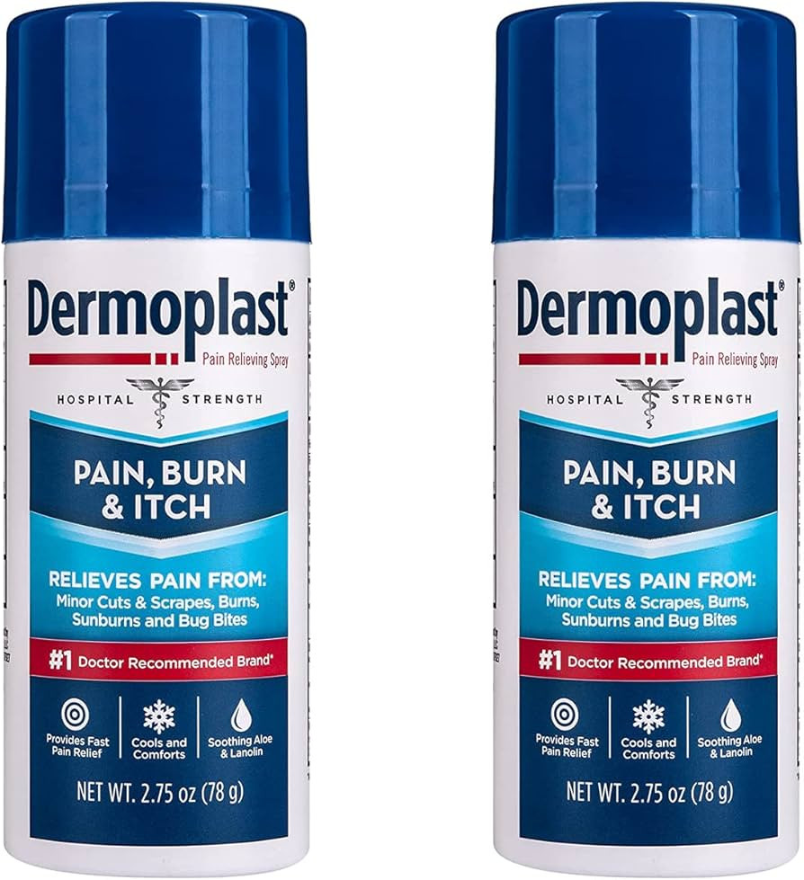 Dermoplast Pain, Burn & Itch Relief Spray for Minor Cuts, Burns and Bug Bites, 2.75 Oz, Pack of 2... | Amazon (US)
