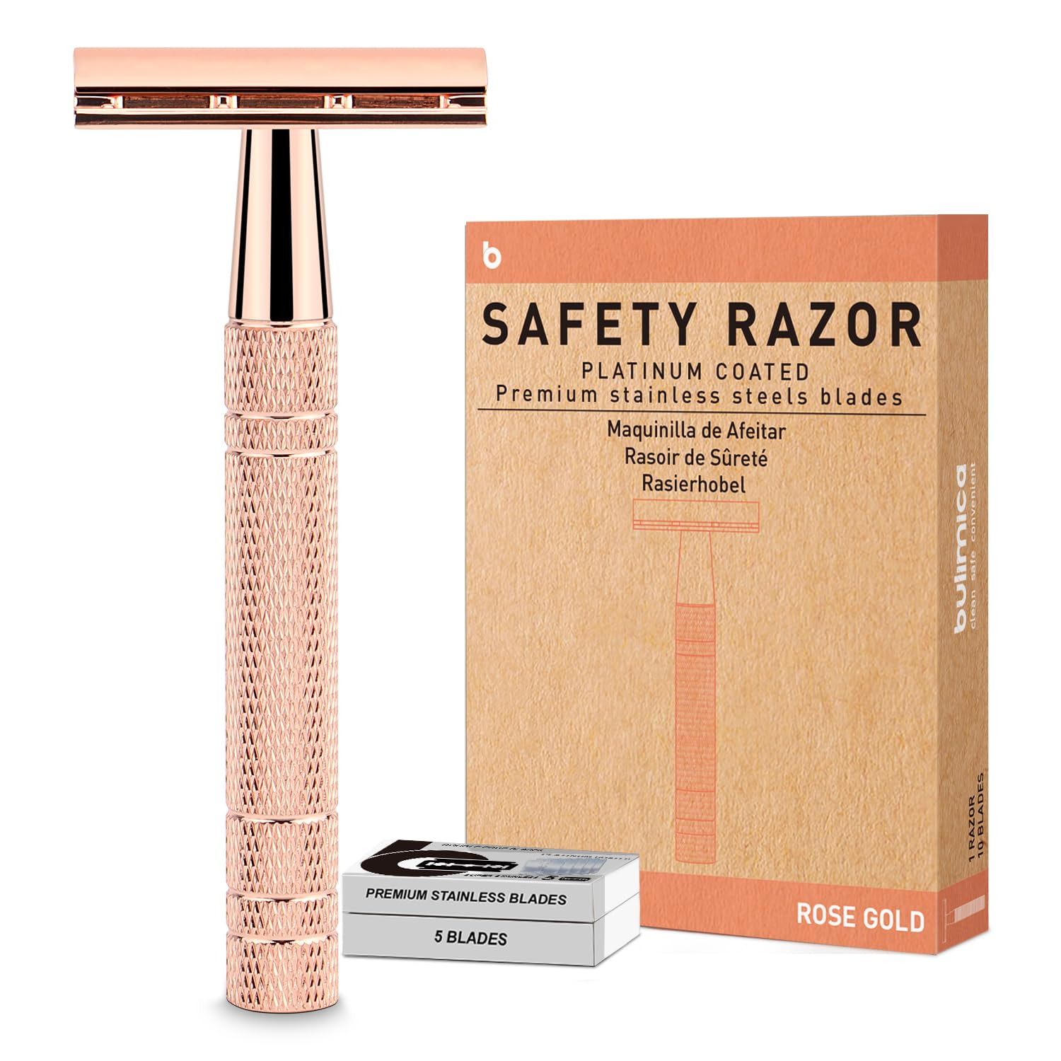 Rose Gold Safety Razor for Women, Single Blade Razor, 1 Blade Razor, Metal Razors Women, Double E... | Amazon (US)