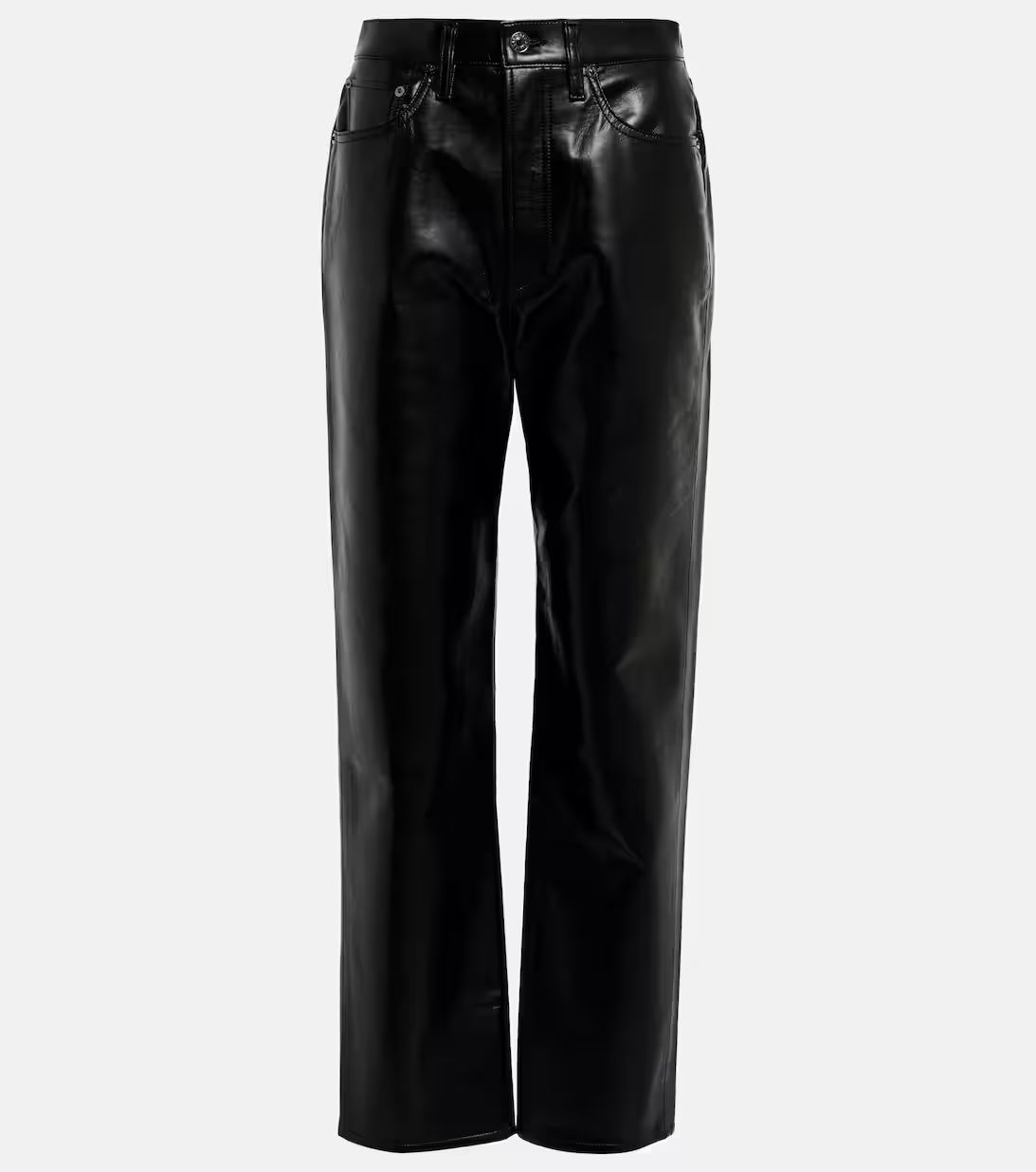 90s Pinch Waist leather-blend pants | Mytheresa (US/CA)