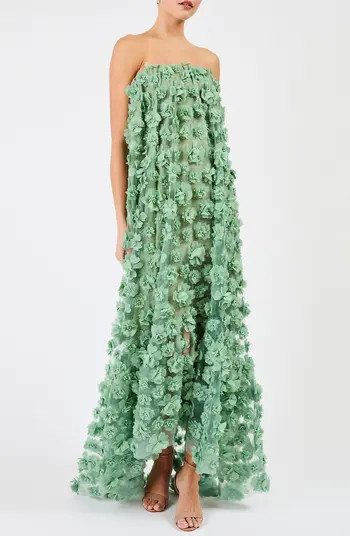 Athena Floral Appliqué & Sequin Strapless GownHELSI | Nordstrom
