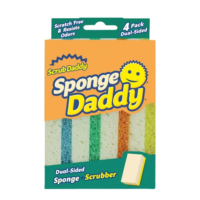 Scrub Daddy Sponge Daddy Non-Scratch Sponges, 4 Count | Walmart (US)