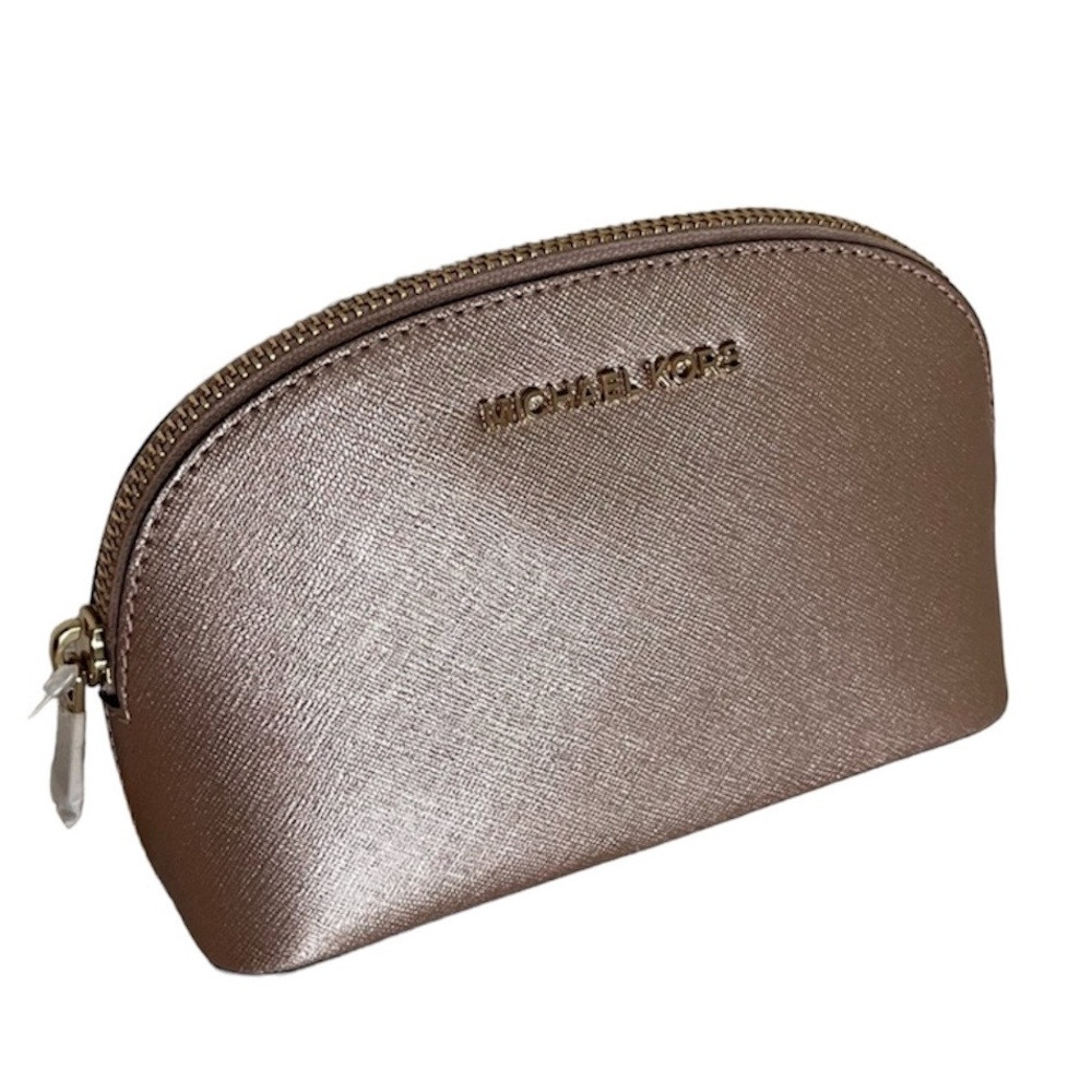 Michael Kors \ud83e\udea9 Rose Gold Soffiano Leather Cosmetics Bag | Poshmark