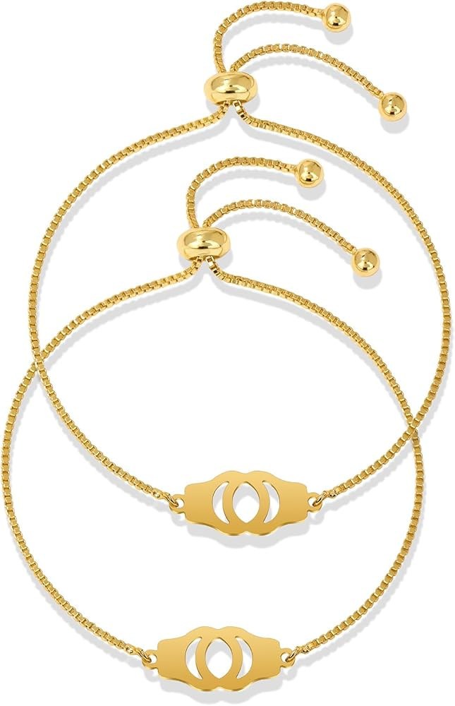 Raicegs 18K Gold BFF Friendship Bracelet Matching Butterfly Cross Charms Bracelet Set for Women G... | Amazon (US)