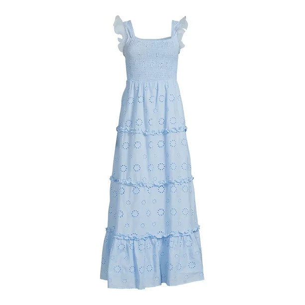 Label Rail x CheapChicFinds Women's Tiered Broderie Maxi Dress | Walmart (US)