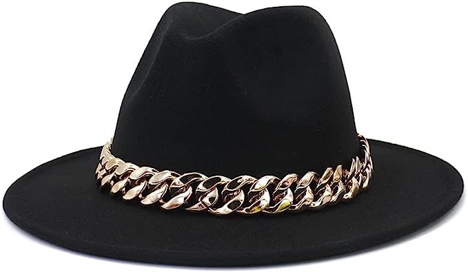 HUDANHUWEI Fedora Hats for Women Wide Brim Fashionable Women's Fedoras Dress Hat | Amazon (US)