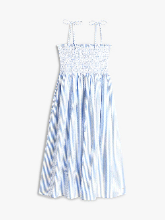 Seersucker Smock Relaxed Midi Dress | Tommy Hilfiger UK
