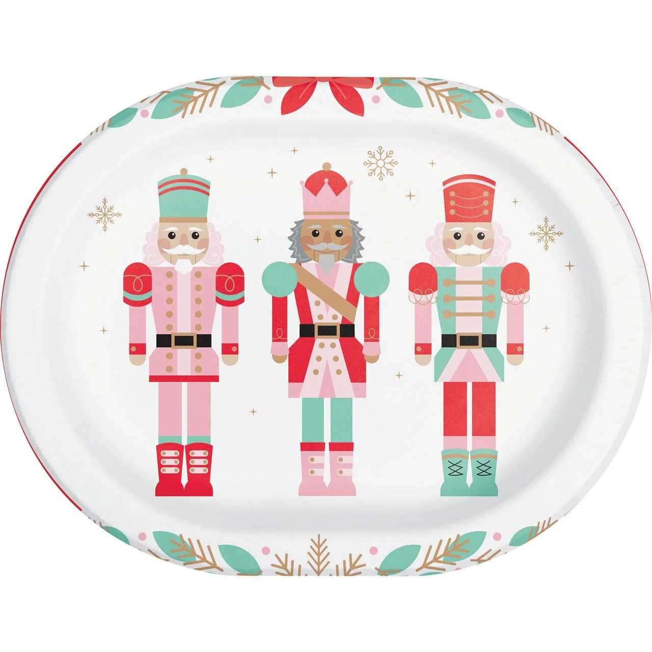 Multi-Color Nutcracker Oval Disposable Paper Plates, 12 in, 8 Count, by Holiday Time | Walmart (US)