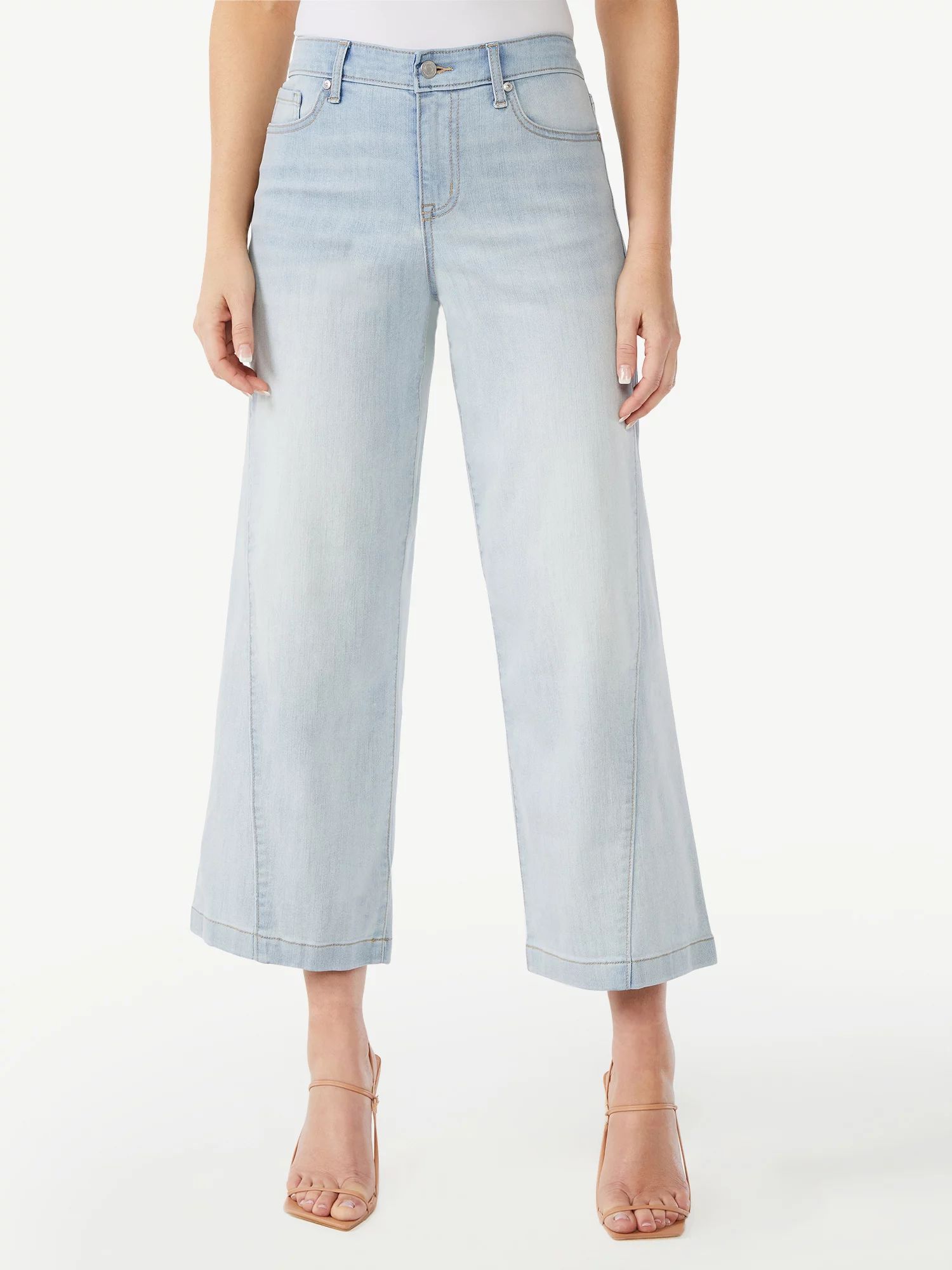 Sofia Jeans by Sofia Vergara Women's Luisa High Rise Wide Leg Crop Jeans | Walmart (US)