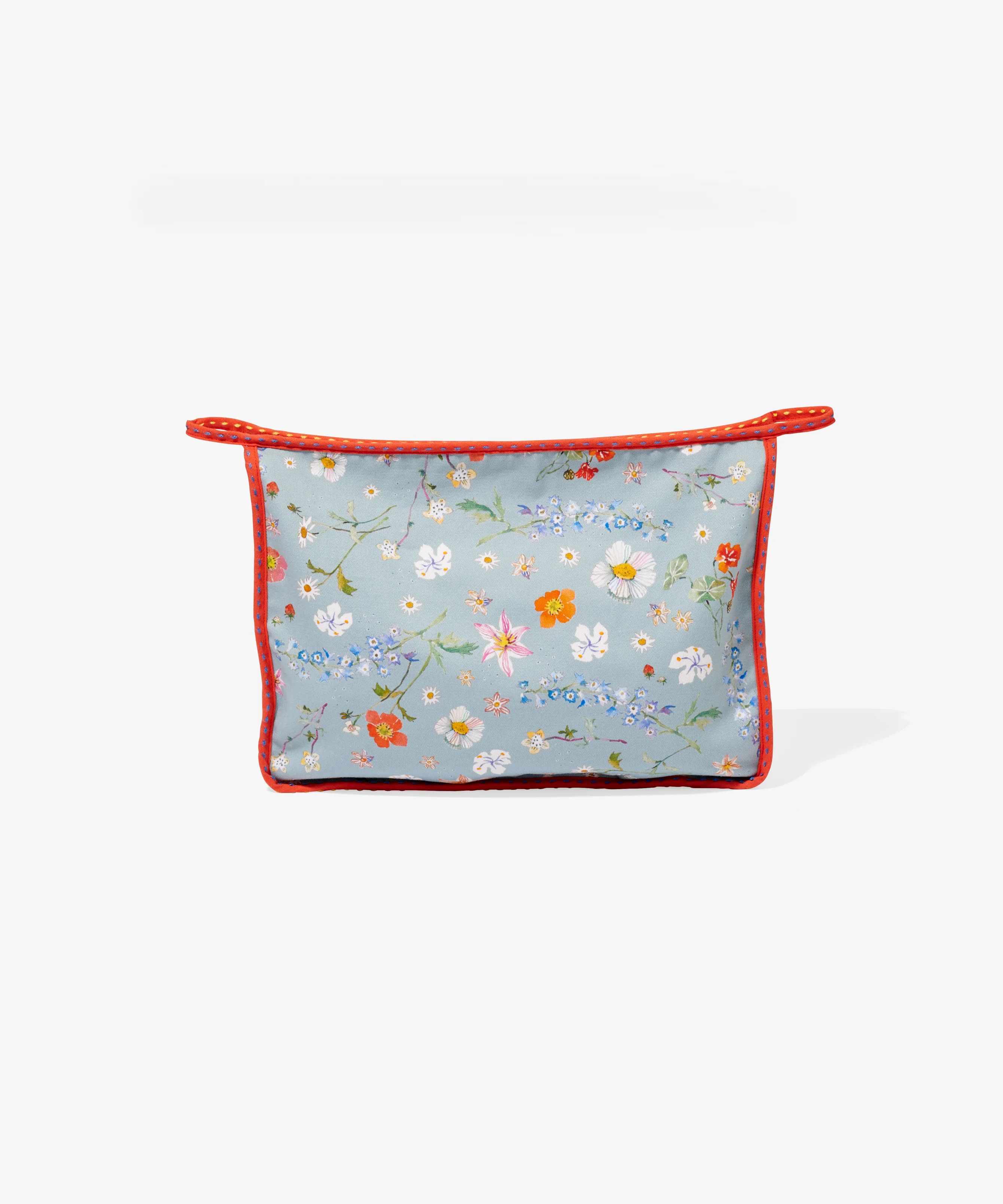 Large Zip Monogrammed Bag In Light Floral | Oso & Me | Oso & Me