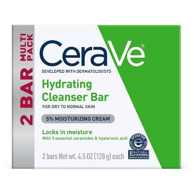 CeraVe Hydrating Cleansing Bar Soap for Dry to Normal Skin - 2ct/4.5oz Each | Target