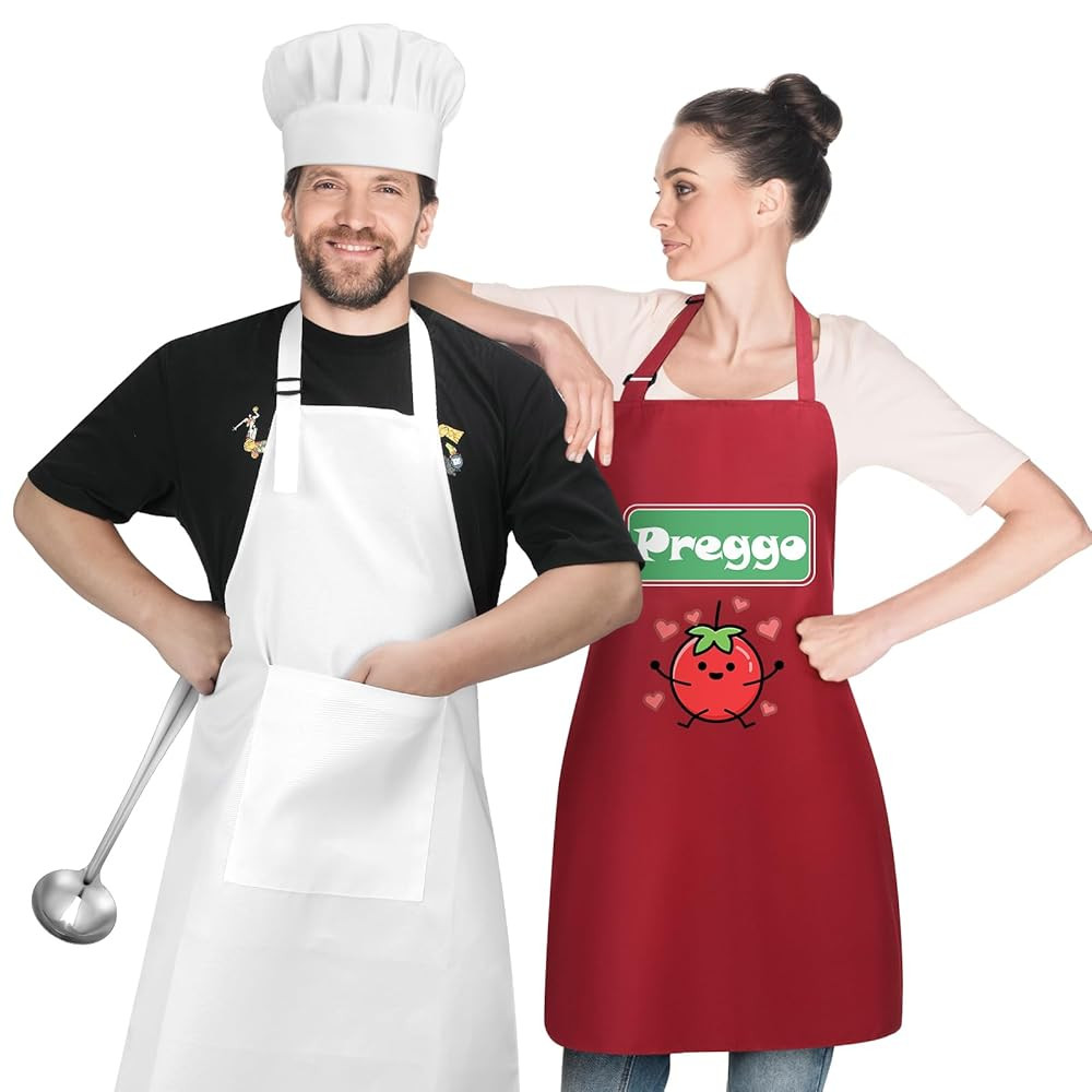 4 Pcs Preggo and Chef Couples Costume Pregnant Halloween Costume Preggo Sauce Jar Cook Apron Chef... | Amazon (US)