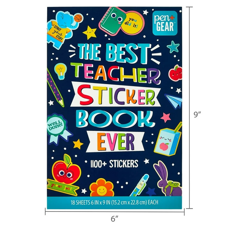Pen+Gear The Best Teacher Reward Sticker Book Ever, 18 Sheets, Teacher - Walmart.com | Walmart (US)
