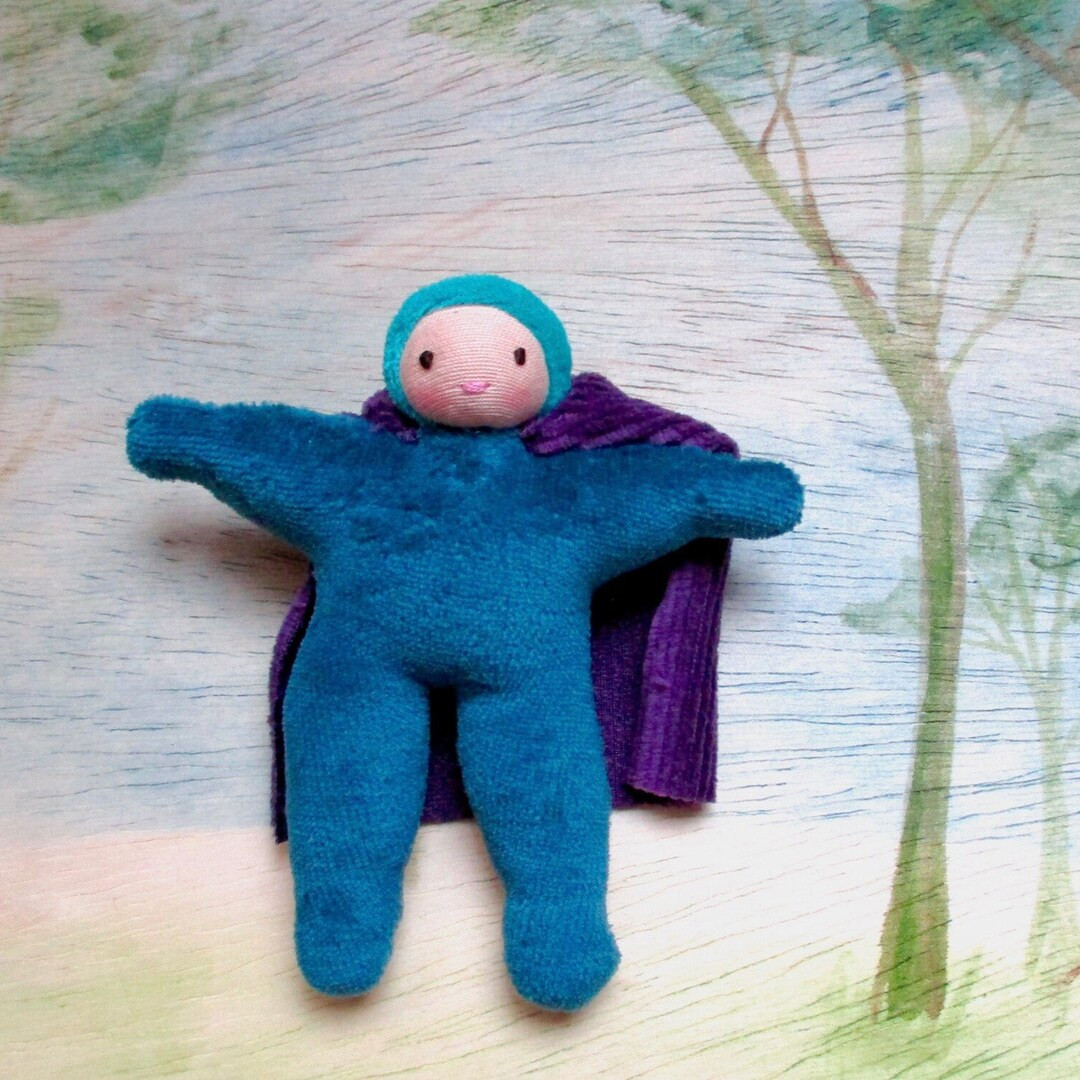 Teal Dollhouse Doll, Forest Hero, Waldorf Toy, Natural Fiber, Little One, Action Figure, Pocket D... | Etsy (US)
