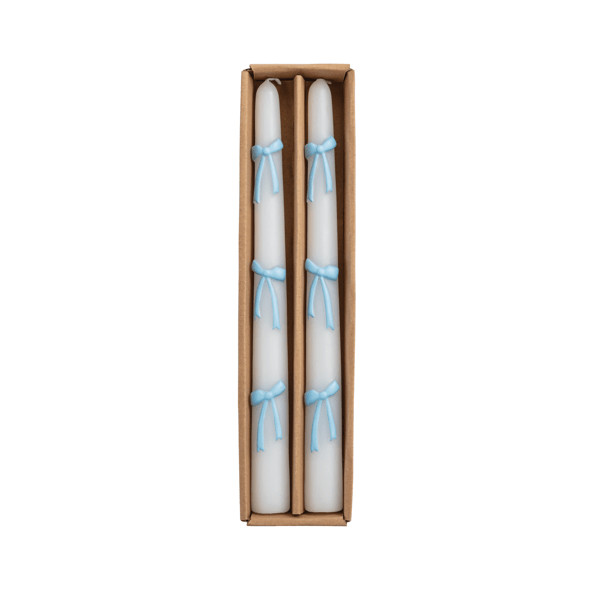 Blue Bow Taper Candle Set | Mud Pie