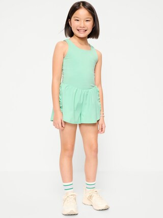PowerChill Sleeveless Ruffle-Trim Romper for Girls | Old Navy (US)