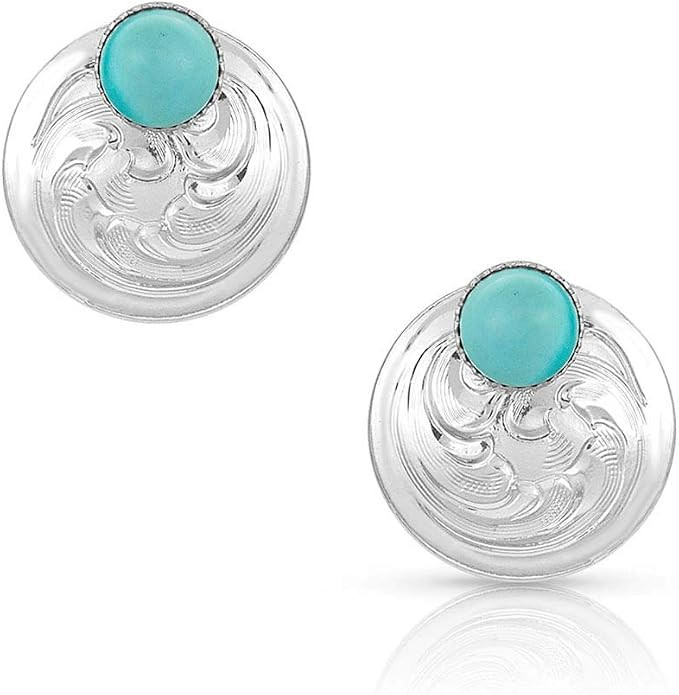 Montana Silversmiths Two Way Concho Turquoise Post Earrings | Amazon (US)