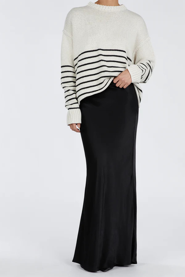 CHARLI BLACK SATIN MAXI SKIRT | DISSH