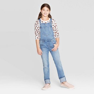 Girls' Jeans Overalls - Cat & Jack™ Light Wash | Target