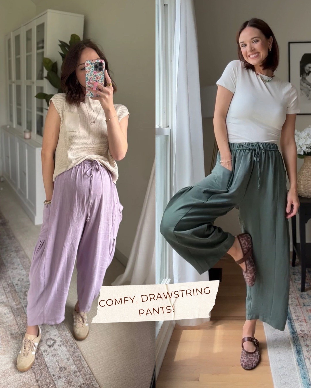 Comfy pants that are bump-friendly!

Bump friendly, pants, comfy pants, drawstring pants, flats, Hallie Ragan

#LTKBump #LTKmomlife #LTKootd