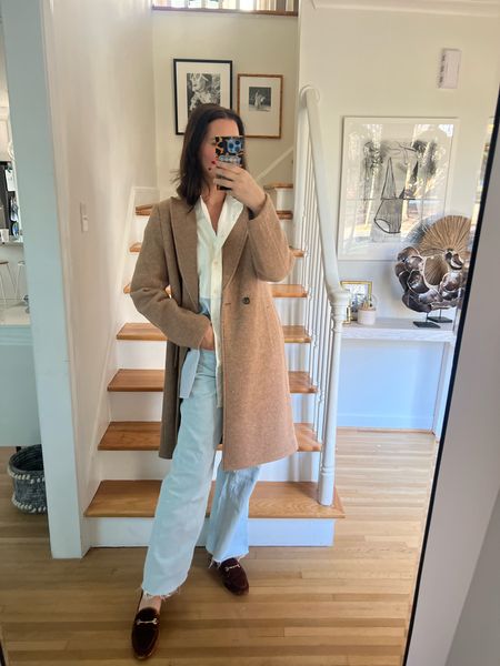 Wearing a medium in the coat 
29 in denim 
Med in button down
Shoes are tts and very comfy 