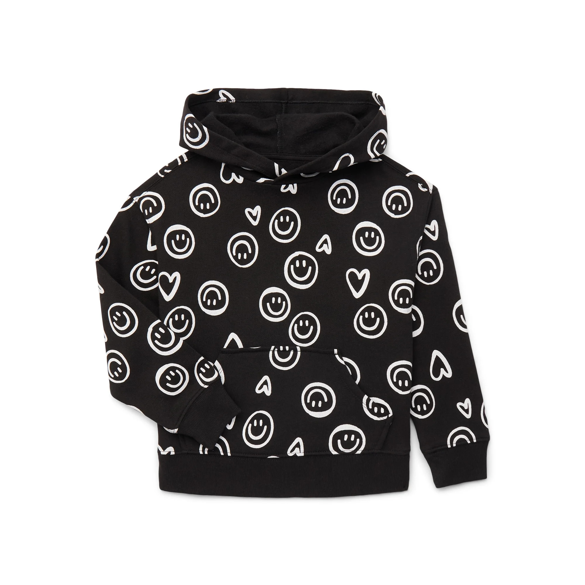 Wonder Nation Girls Long Sleeve Fleece Graphic Hoodie, Sizes 4-18 & Plus | Walmart (US)