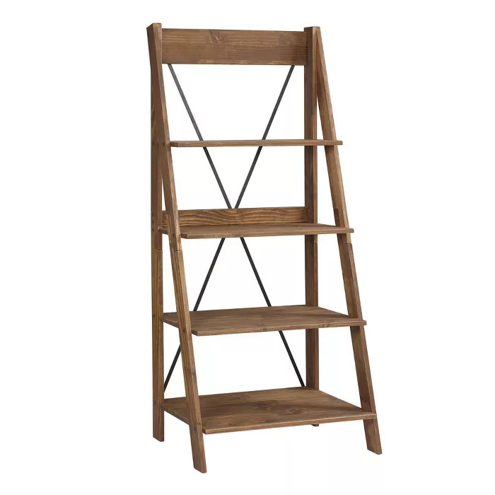 Ivy Boho 4 Tier Solid Wood Ladder Bookshelf - Saracina Home | Target