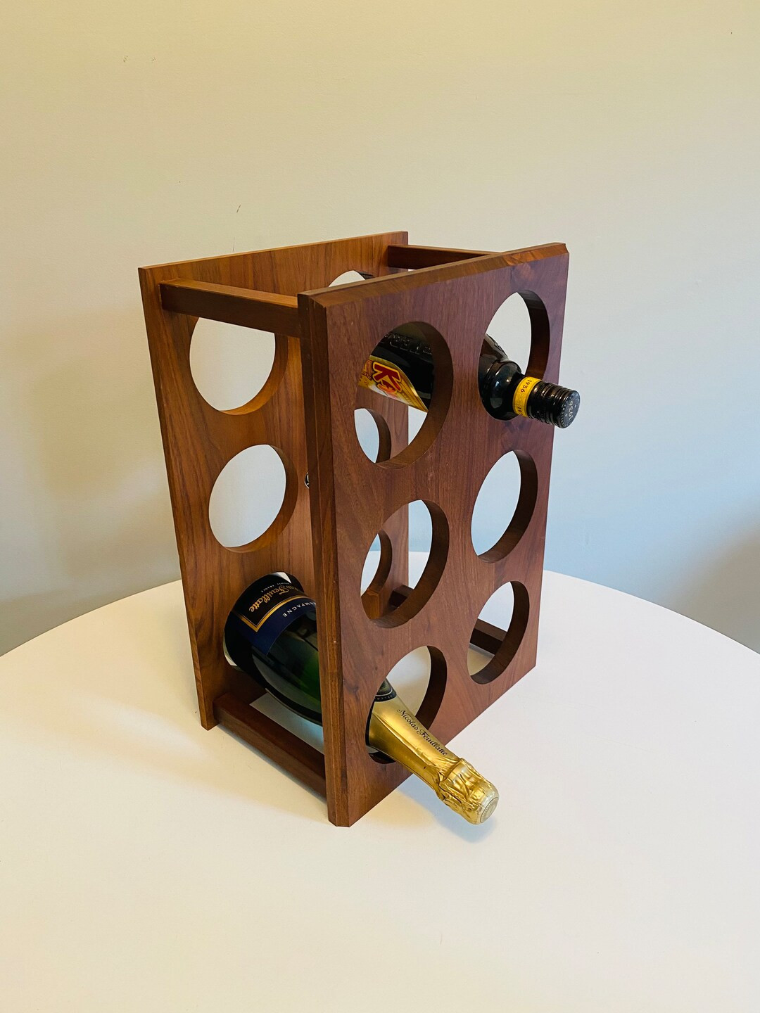 Vintage Kustom Kraft Walnut Wine Rack Six Bottle Wine Holder - Etsy | Etsy (US)
