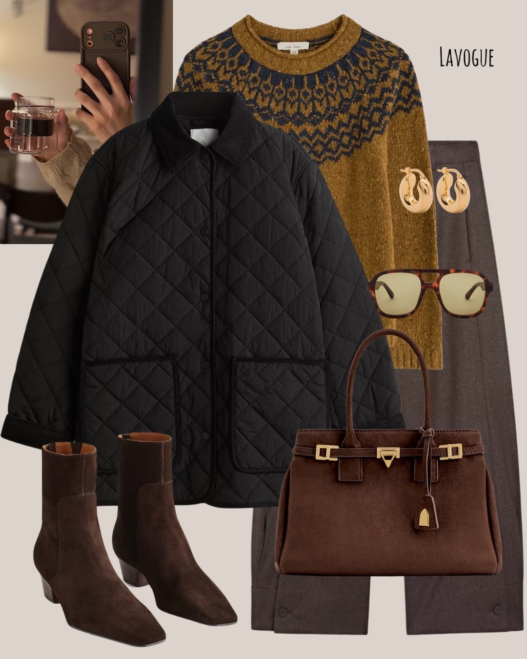 Cozy chic in neutrals 🤎🖤
Layering up in my favorite fall textures — this Fair Isle sweater is the perfect pop of pattern under a structured black jacket. Paired it with classic brown wool trousers, dark brown suede booties, and a matching bag for that polished, cozy vibe that works from coffee runs to city strolls.

Shop the Look 👇🏼

#LTKfashion #LTKfall #LTKstyle #LTKunderstatedchic #WinterLayers #NeutralsEdit #FallBoots 

#LTKHoliday #LTKSeasonal #LTKWorkwear