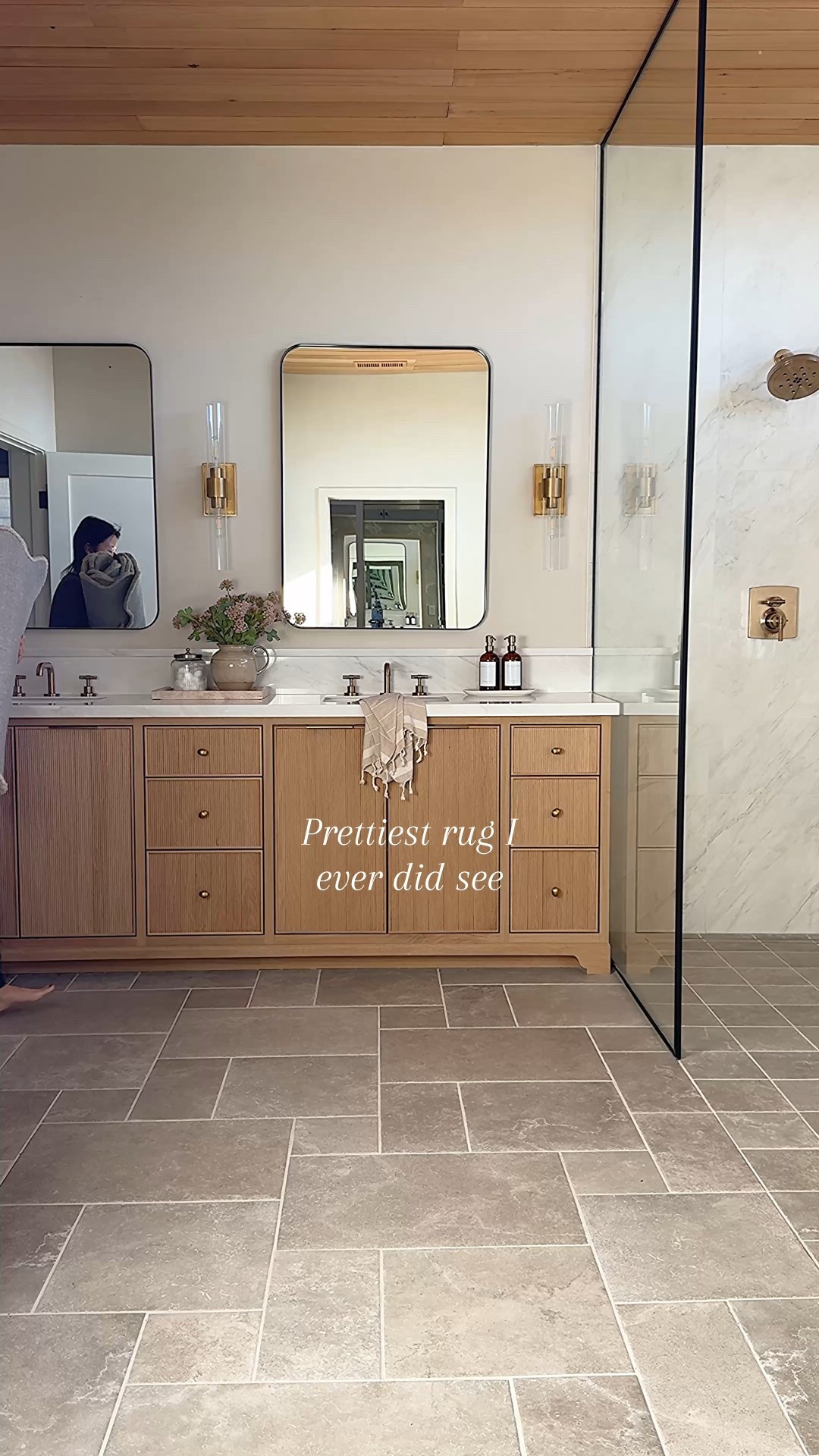 On sale for Wayfair summer sale! Ends on Monday. Up to 80% off and free shipping on everything until. THE LINK SAYS BACKORDERED BUT MINE ARRIVED REALLY FAST. The scallop detail on this runner is SO pretty! I love the warmth it adds to our space and we the perfect little refresh in our space! Such a great price and high-quality. You can even get a large size rug for only $500! 

Wood vanity, gray tile, Shower Glass door, rectangular mirror medicine cabinet, brass sconces, brass shower faucet glass sconces shower plumbing rectangle black mirror

@wayfair #wayfair #wayfairpartner #ad

#LTKSaleAlert #LTKFindsUnder100 #LTKHome