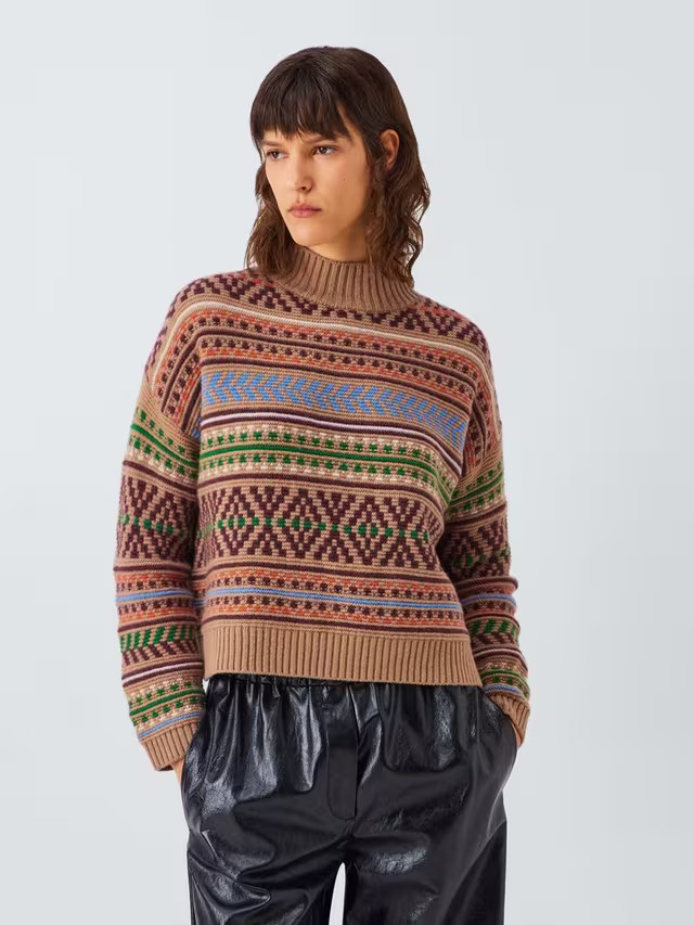 Weekend MaxMara Festoso Stripe Pure Wool Jumper, Beige/Multi | John Lewis (UK)