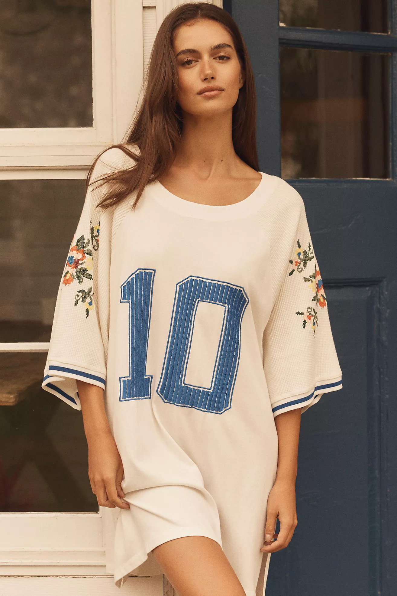 LyreBird Oversized Embroidered Sporty Tee | Anthropologie (US)