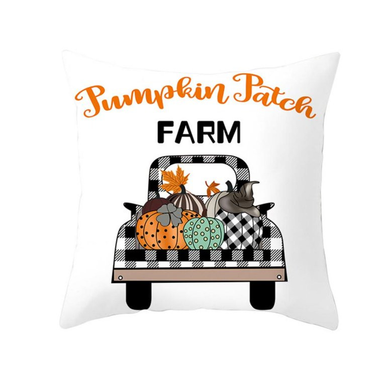 Thanksgiving Pumpkin Pillow Cover 18*18 Inches Pumpkin Plaid Pillowcase Fall Decor For Thanksgivi... | Walmart (US)