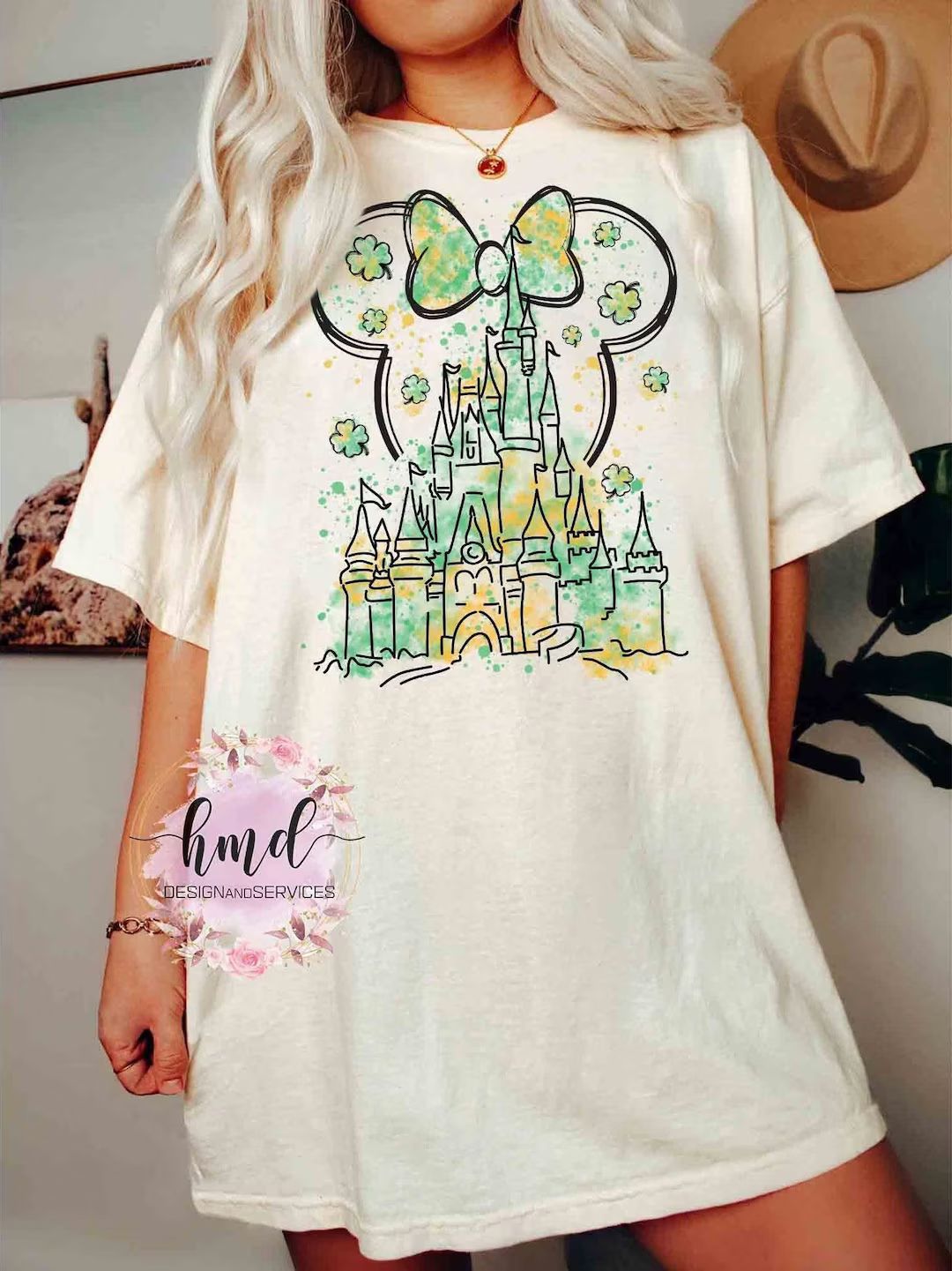 Magical Disney Castle Watercolor Minnie Mouse Happy St Patrick's Day T-shirt, Disney Shamrock Sai... | Etsy (US)