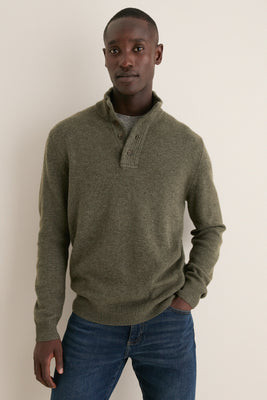 Olive Green Cashmere Wool Button-Up | Tuckernuck (US)