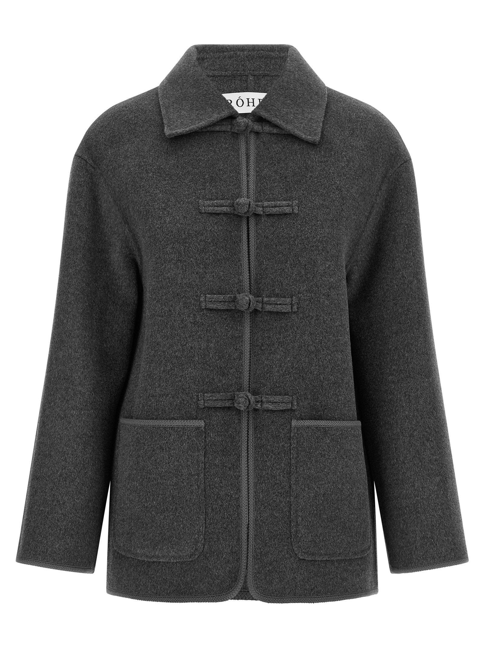 Rohe Wool-Cashmere Pankou Closure Coat — Grey | Italist Inc.