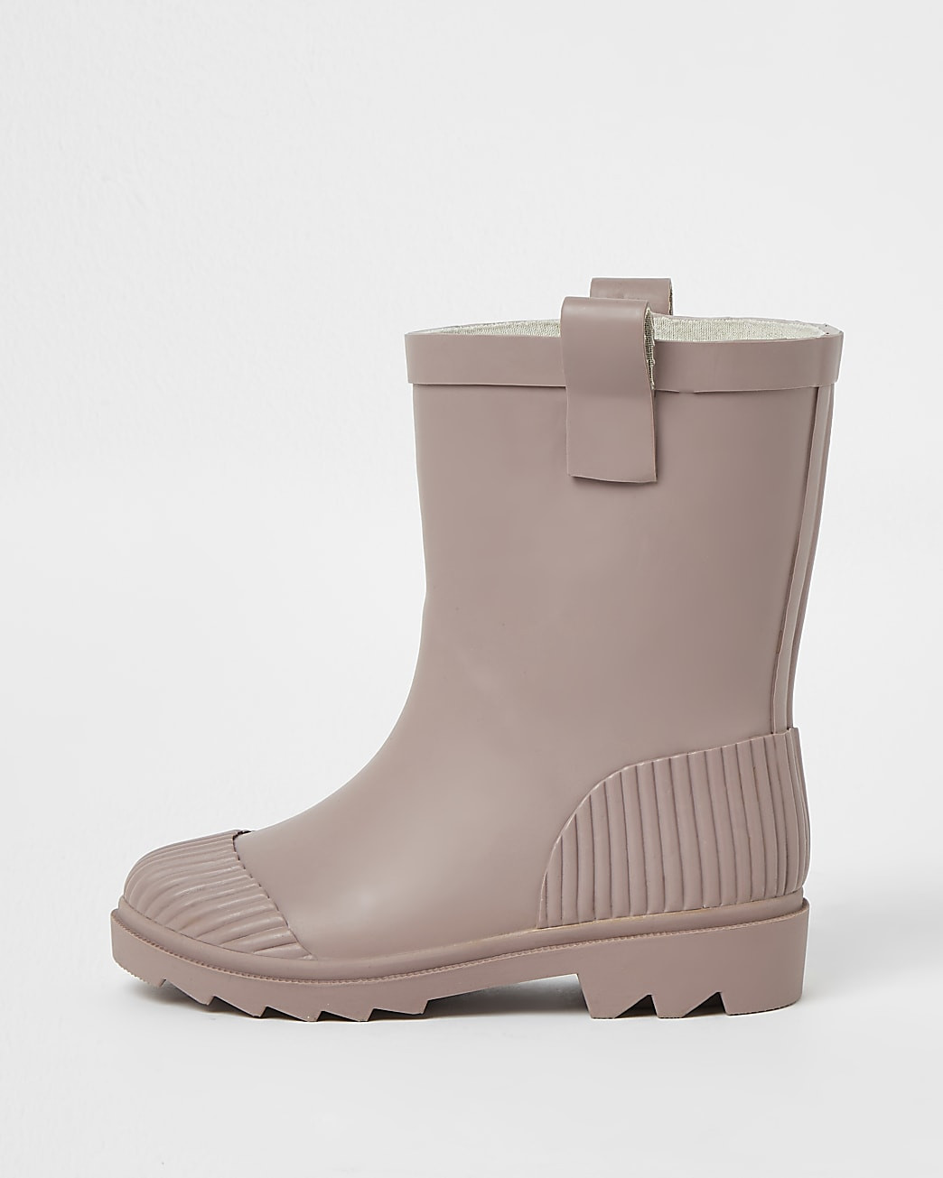 River Island Mini girls pink ribbed rain boots | River Island (US)