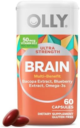 OLLY Ultra Strength Brain Softgels, Nootropic, Supports Healthy Brain Function, Memory, Focus and... | Amazon (US)