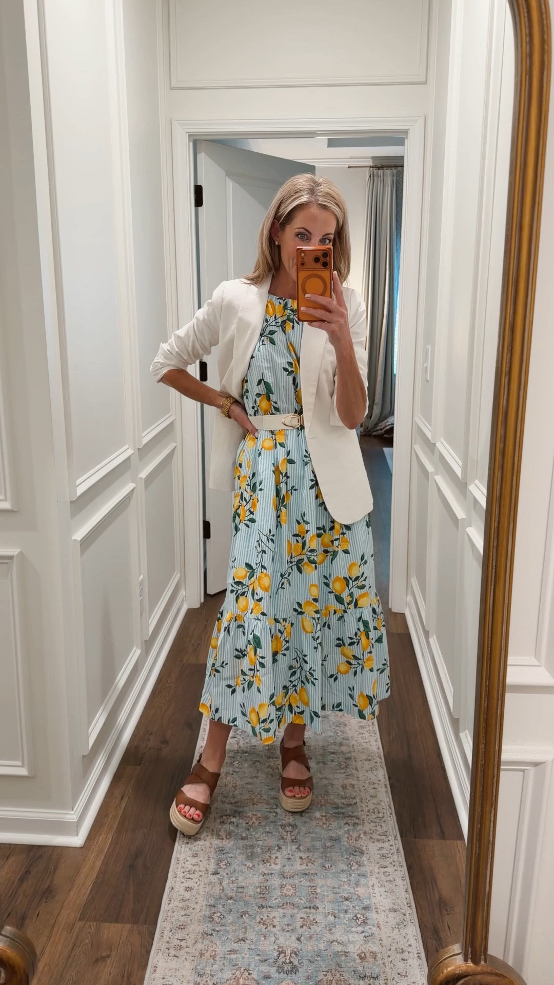 Today’s outfit of the day for a meeting… Is this a beautiful Jay crew dress which is unlimited deal less than $60 I am wearing the size extra small or 2. This dress would be so perfect for a European or Italian vacation… It is simply stunning.
