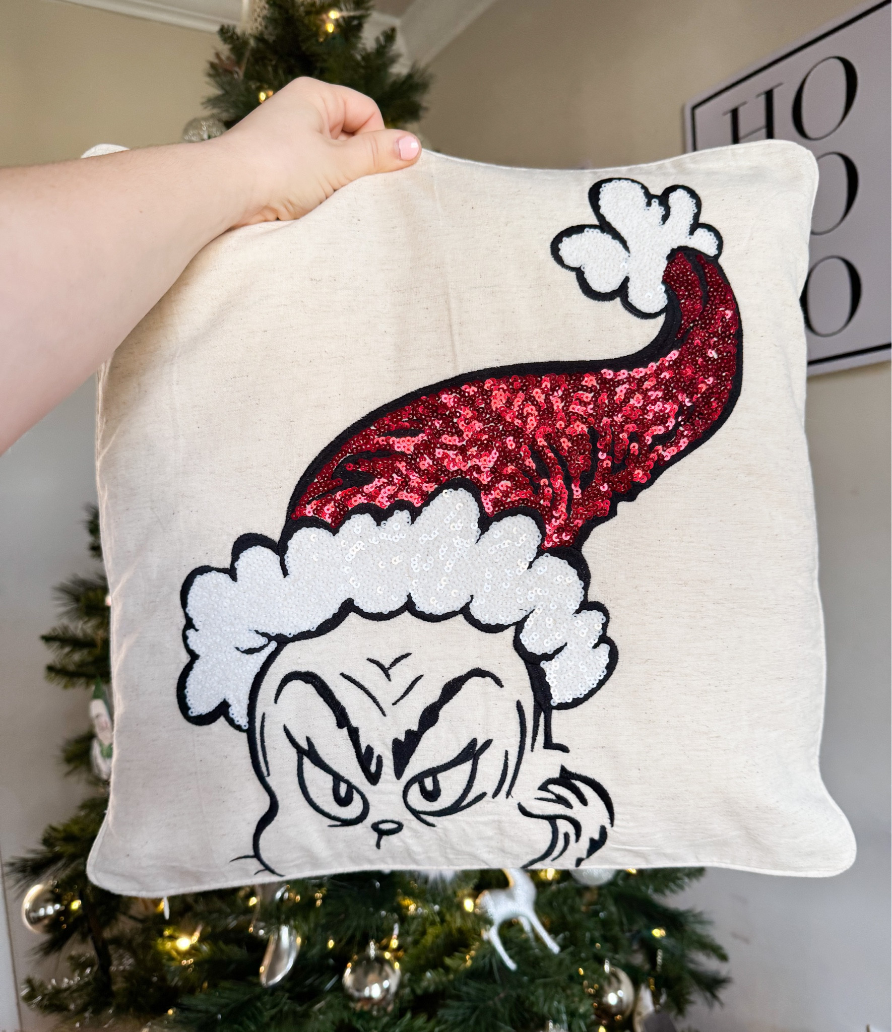 Grinch Pillow Case!
8x8 cover  

#LTKHoliday #LTKHome #LTKGiftGuide