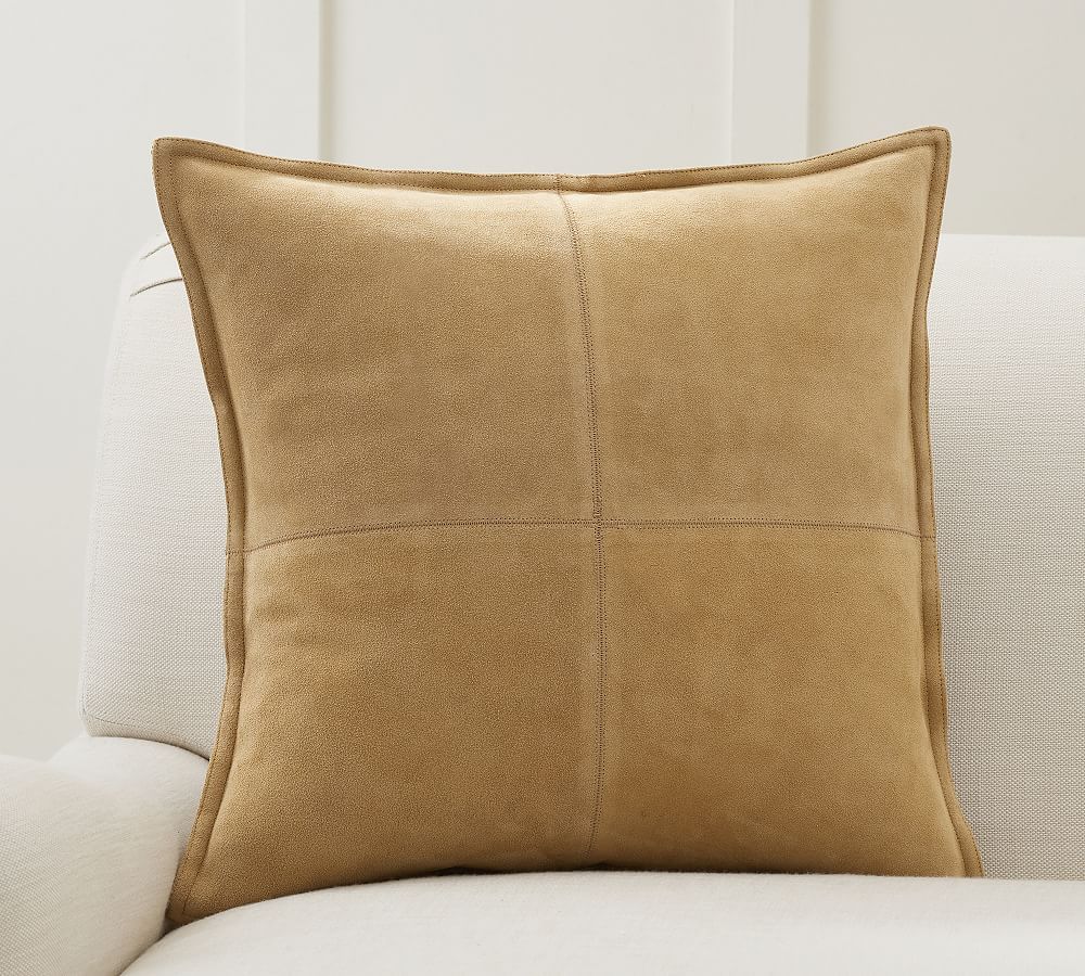 Pieced Suede Pillow | Pottery Barn (US)