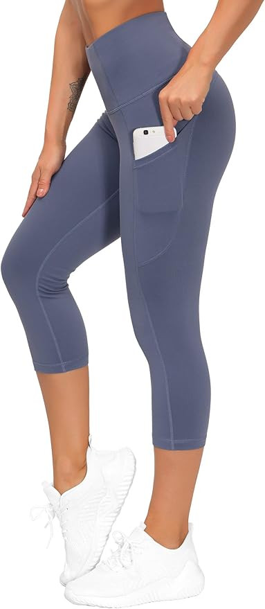 THE GYM PEOPLE Thick High Waist Yoga Pants with Pockets, Tummy Control Workout Running Yoga Leggi... | Amazon (US)