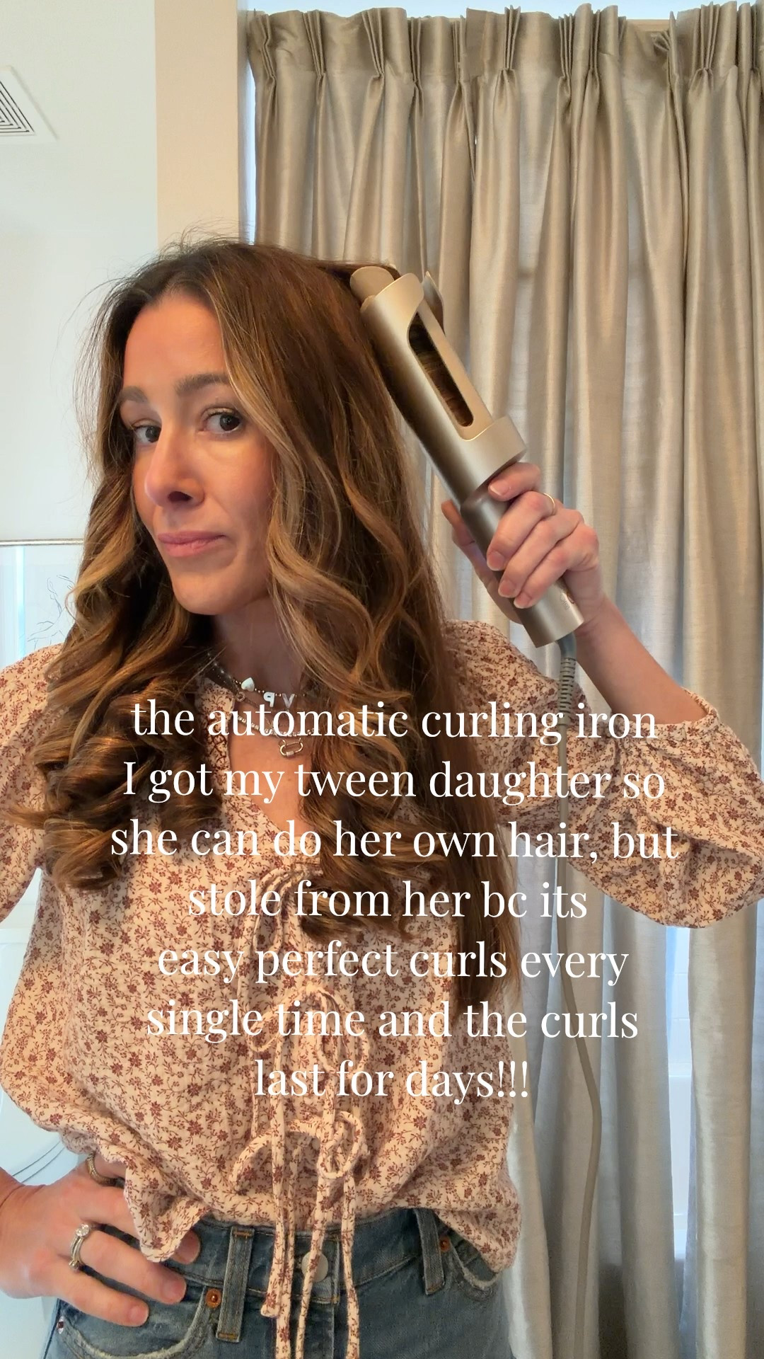 I got my tween daughter this automatic curling iron so she can do her own hair. Has a protection around it so she can’t burn herself. Now we are fighting over  it because it makes easy, perfect curls every single time, and the curls last for days! If you’ve been struggling with curling your hair, this is for you. You just slip the sections of hair in the slot, press the button and it does it all for you. Can wait for the beep to release the curl or not. Has a button to change direction of the curl.  They also make a cordless one that you can take anywhere. Curl your hair in the car!! Makes a great gift also. 20% off right now with code LOVE

#LTKValentine #LTKOver40 #LTKBeauty