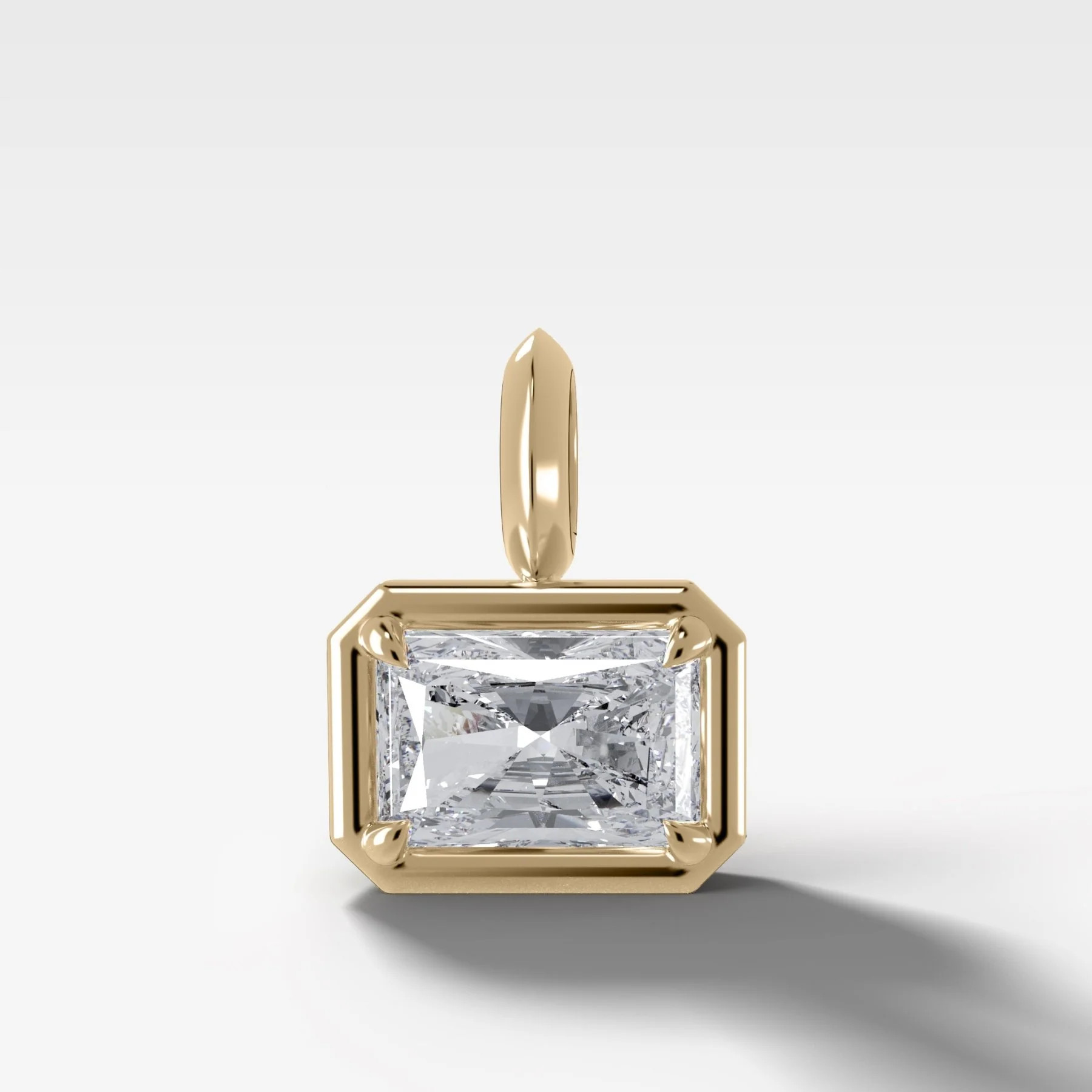 East West Club Elongated Radiant Attachable Diamond Pendant | Good Stone