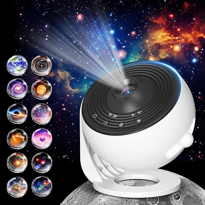 Galaxy Projector for Bedroom Pro Version, Upgraded Film Disc Star Projector for Kid 12 in 1 Plane... | Amazon (US)