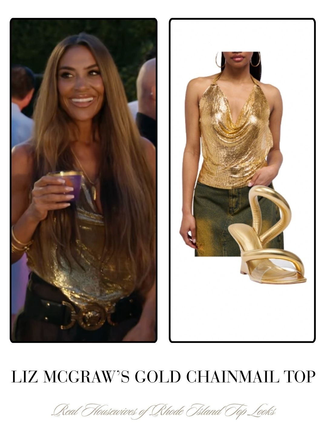 Liz McGraw’s Gold Chainmail Top