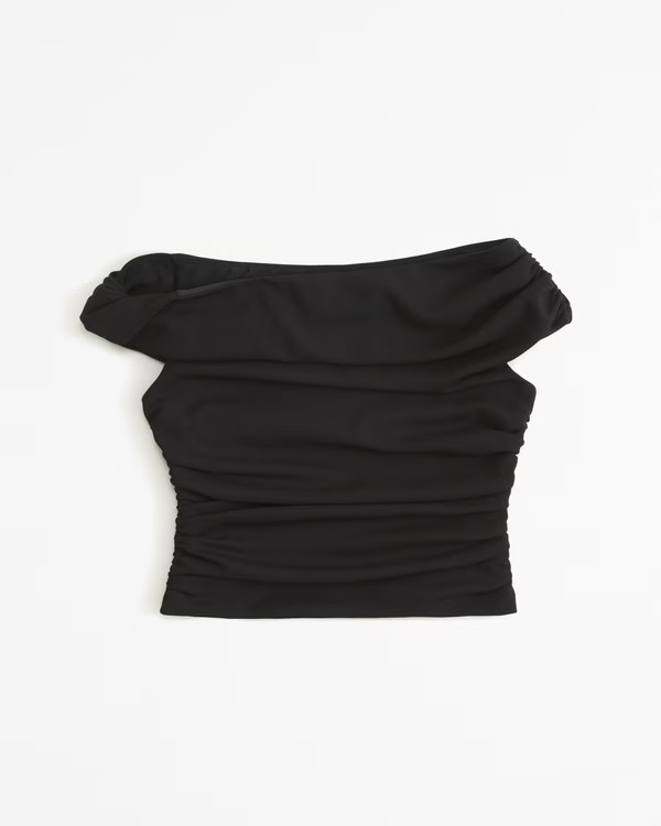 Off-The-Shoulder Crepe Set Top | Abercrombie & Fitch US & UK