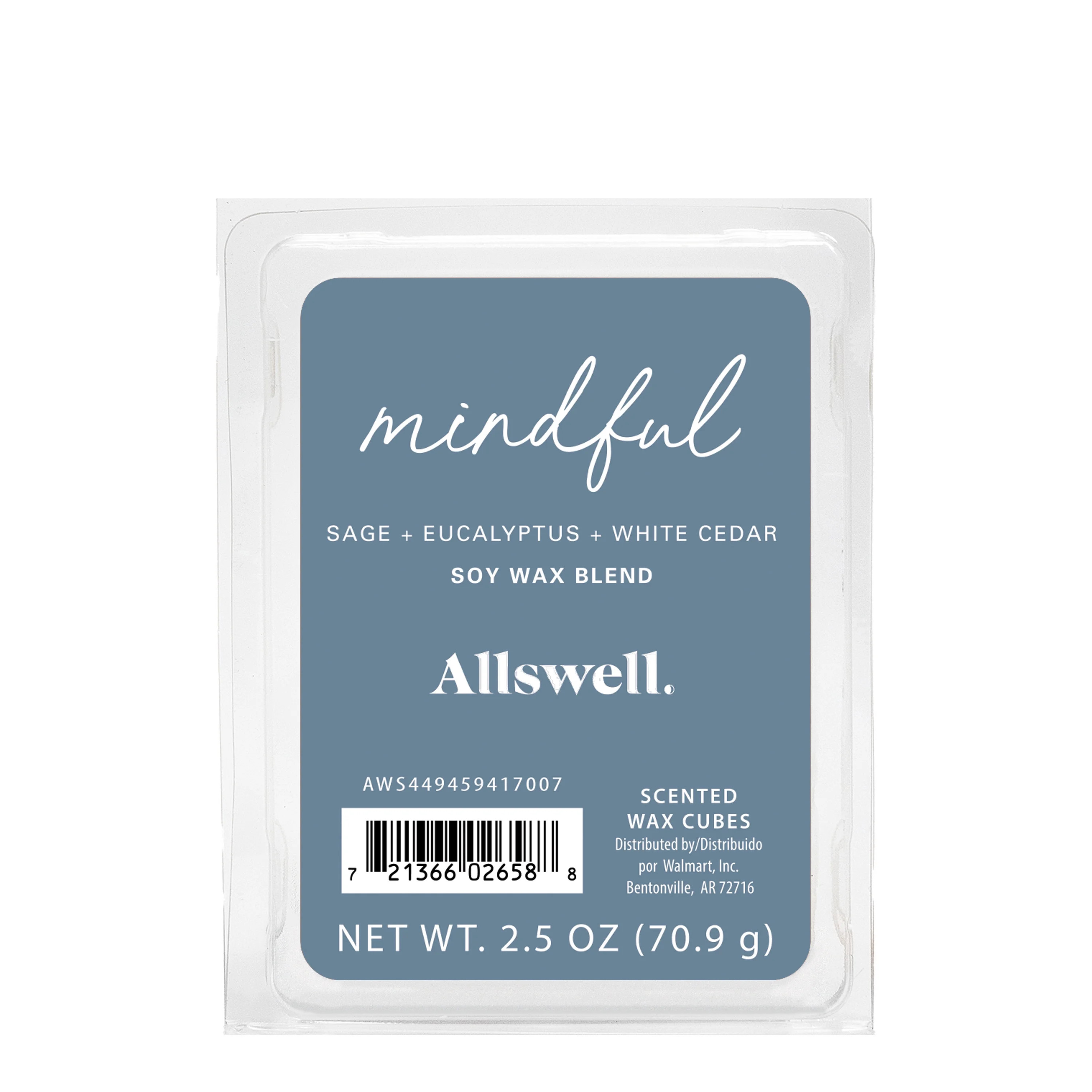 Allswell 6 Cube Wax Melts, Mindful (Sage + Eucalyptus + White Cedar), 2.5 oz | Walmart (US)